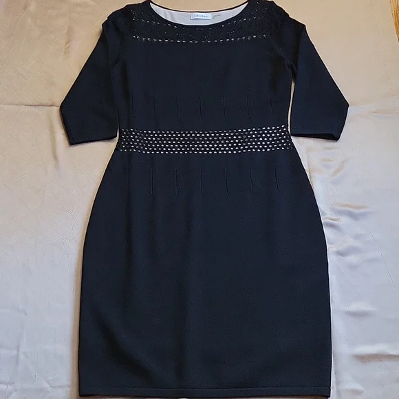 Calvin Klein | Dresses | Calvin Klein Euc Womens Classic Black Knit Dress  Size M | Poshmark